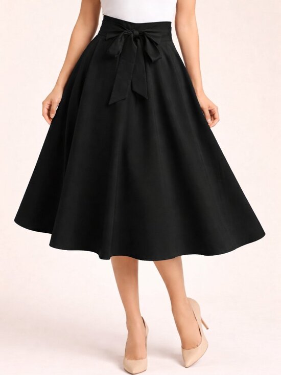 belle poque Dresses & Skirts - Belle Poque Women’s A-Line Midi Skirt XL Black Flared Skater Retro NEW